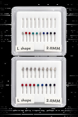 29 PC OF BIO-FLEX MIXED COLOR ROUND CZ L-SHAPE NOSE RINGS BUNDLE